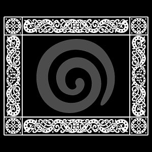 Patterned frame in Celtic Scandinavian style. Ancient Scandinavian design