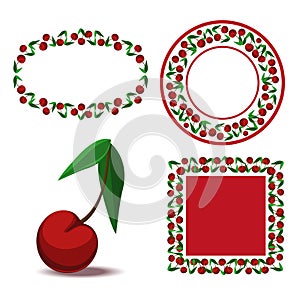 Patterned frame with cherries