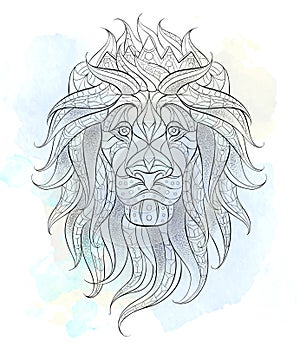 Patterned head of the lion