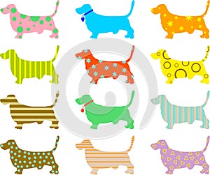 Patterned hound dogs