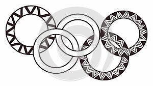 Patterned Interlocking Rings Vector for Strength and Unity Connection, vector design Generative AI