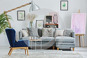 Living room with vintage furnishings photo
