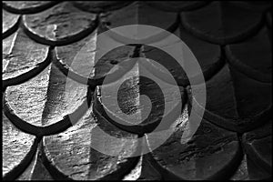 Patterned stone background. Black and white image.