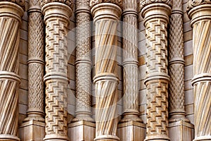 Patterned stone columns