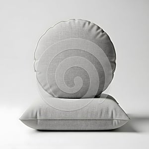 Patterned throw pillows isolated on white background