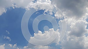 Patterns and abstraction of the daytime sky, white clouds and blue background