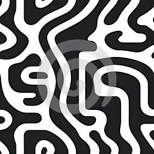 Seamless zebra pattern. Black and white vector background
