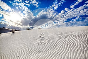 Patterns in the Clouds and Sand Dunes at White Sands Monument