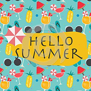 Patterns colorful design with hello summer concept.