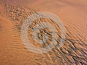 Patterns created ÃÂ¾n the sand by waves and wind