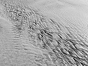 Patterns created ÃÂ¾n the sand by waves and wind