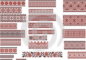 Patterns for Embroidery Stitch, Red and Black