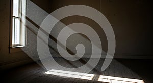 Patterns on the floor, emphasizing the contrast between light and