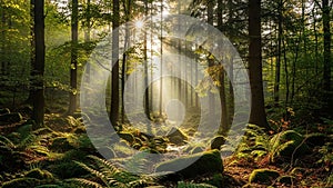 Patterns on the forest floor enhancing the tranquil beauty of the