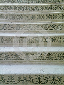 Patterns on marble stairs.