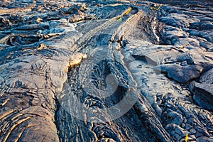 Patterns of molten cooled lava