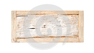 Patterns nature of empty old grunge wood sign texture isolated on white background with clipping path