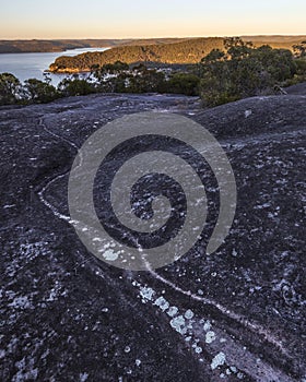 patterns in the rocks above patonga on the nsw central coast in australia