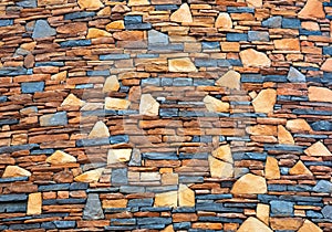 patterns and textures of stone walls.