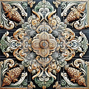 Patterns on the tiles include both Thai and Italian designs