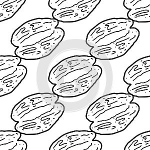 Patterns Walnut1 Hand drawn doodle style Vector