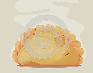 delicious hot Patty on flat bacground vector illustration