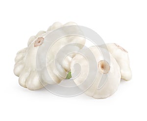 Patty pan patisson squash isolated on white