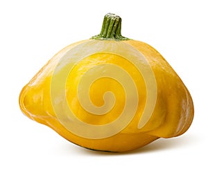 Pattypan squash isplated on white background. Clipping path