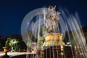 Patung Catur Muka Statue at Night in Denpasar City, Bali, Indonesia