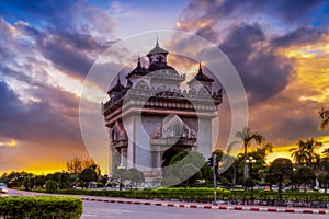 Patuxai literally meaning Victory Gate in Vientiane,Laos photo