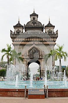 Patuxai Victory Monument is The Landmark of Vientiane City, Laos.