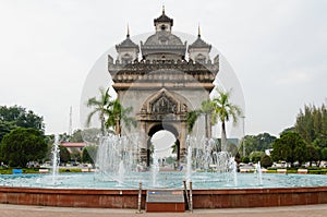 Patuxai Victory Monument is The Landmark of Vientiane City, Laos.