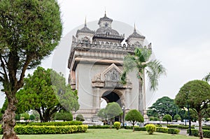 Patuxai Victory Monument is The Landmark of Vientiane City, Laos.