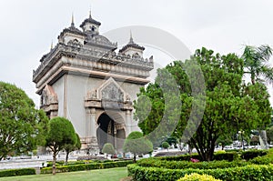 Patuxai Victory Monument is The Landmark of Vientiane City, Laos.