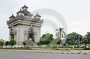 Patuxai Victory Monument is The Landmark of Vientiane City, Laos.