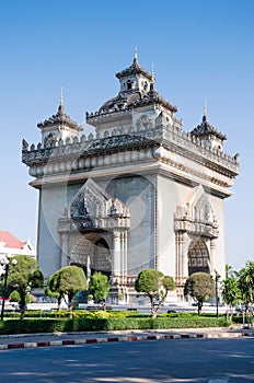 Patuxai Victory Monument is The Landmark of Vientiane City, Laos.