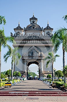 Patuxai Victory Monument is The Landmark of Vientiane City, Laos.