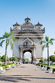 Patuxai Victory Monument is The Landmark of Vientiane City, Laos.