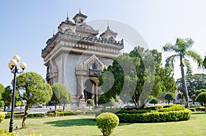 Patuxai Victory Monument is The Landmark of Vientiane City, Laos.