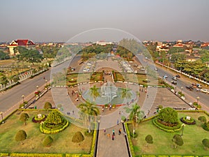 Patuxai is a war monument in the centre of Vientiane, Laos, built in 1957. The Patuxai was dedicated to those who fought in the s