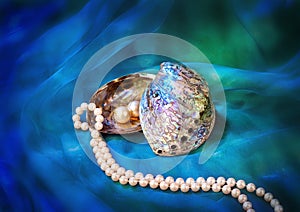 Paua shell and pearl ornaments