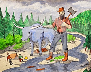 Paul Bunyan and Babe the Big Blue Ox