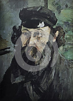 Paul Cezanne. Painting of Selfportrait.