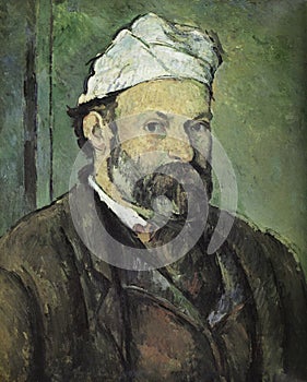 Paul Cezanne. Painting of Selfportrait.