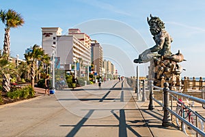 Paul DiPasquale`s King Neptune Statue on Virginia Beach Boardwalk