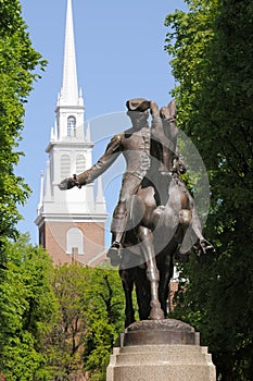 Paul Revere Statue and Old North Church photo