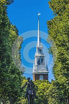 Paul Revere Statue Old North Church Boston Massachusetts