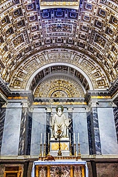 Statue Altar Chapel Papal Basilica Paul Beyond Walls Rome Italy photo