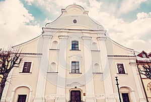 Pauline church in Kezmarok, red filter