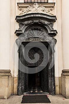 Pauline Church on the Rock in Krakow, door.